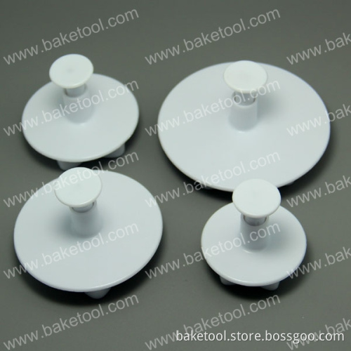 4pcs Plastic Different Flowers Shape Cake Plunger Cutter for Cake Decoration